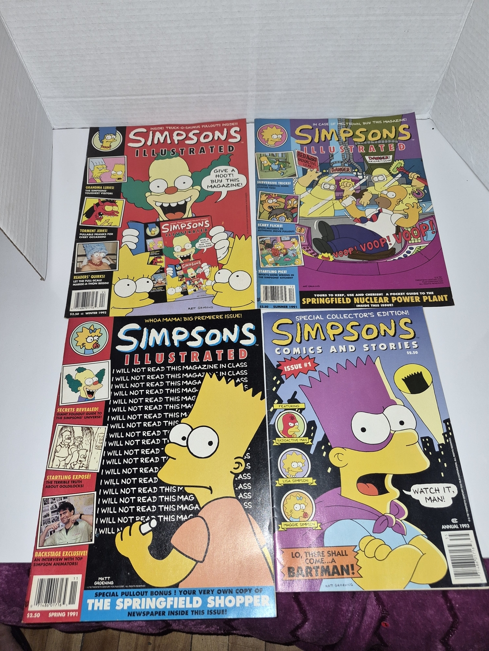Vintage Simpsons Illustrated Magazines And Comic Book Lot